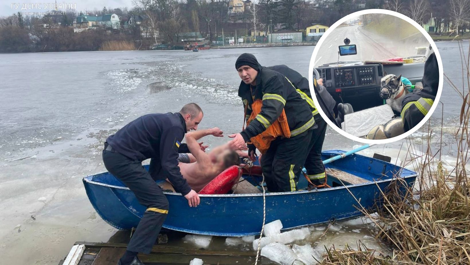 Новини Вінниці / Вінничанин пірнув в крижану воду, рятуючи чотирилапого друга 